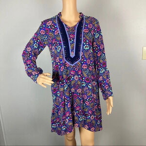 Matilda Jane Womens XS Thoughts and Dreams Floral Dress Long Sleeve, High-Low